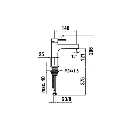 Laufen Twinplus - Mitigeur de lavabo, chrome HF905404100000
