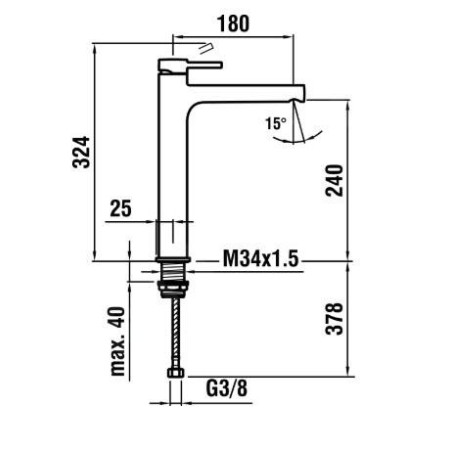 Laufen Twinplus - Mitigeur de lavabo haut, chrome HF905419100000