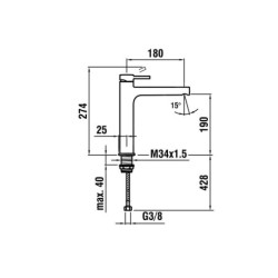 Laufen Twinplus - Mitigeur de lavabo haut, chrome HF905414100000