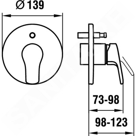 Laufen Citypro - Mitigeur de baignoire à levier encastré, 2 sorties, chrome HF500979100000