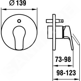 Laufen Citypro - Mitigeur de baignoire pour montage encastré, 2 sorties, valve d'aération, chrome HF500989100000