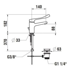 Laufen Citypro - Mitigeur de lavabo à levier avec bonde, chrome HF500903100094