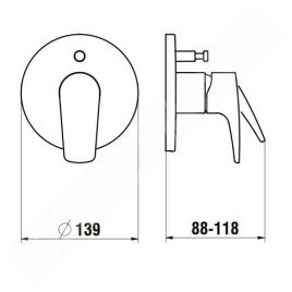 Laufen Laurin - Mitigeur de baignoire encastré, avec inverseur pour 2 sorties, chrome HF500789100000