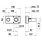 Laufen Concealed Bodies - Corps d’encastrement, Simibox 2-points, levier à droite HF574049000000