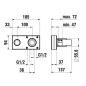 Laufen Concealed Bodies - Corps d’encastrement, Simibox 2-points, levier à droite HF574046000000