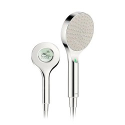 Hansa Activejet - Pommeau de douche Digital 120, avec écran électronique, chrome / gris clair 84310180