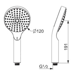 Hansa Activejet - Pommeau de douche Digital 120, avec écran électronique, chrome / gris clair 84310180