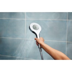 Hansa Activejet - Pommeau de douche Digital 120, avec écran électronique, chrome / gris clair 84310180