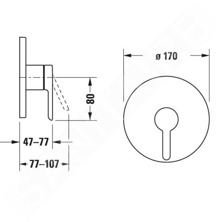 Duravit C.1 - Mitigeur de douche encastré, noir mat C14210010046