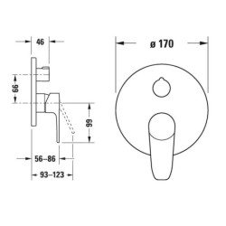 Duravit B.1 - Mitigeur de douche encastré, pour 2 sorties, chrome B14210012010