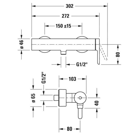 Duravit C.1 - Mitigeur de douche, noir mat C14230000046