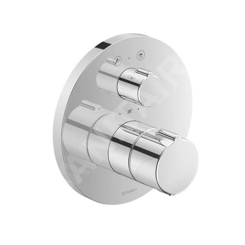 Duravit C.1 - Mitigeur thermostatique de douche encastré, pour 2 appareils, chrome C14200014010