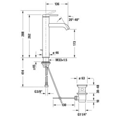 Duravit C.1 - Mitigeur de lavabo avec vidage, chrome C11030001010