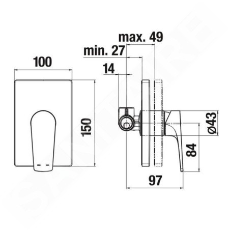 Jika Cubito-N - Mitigeur de douche encastrable, chrome H3311X60040001