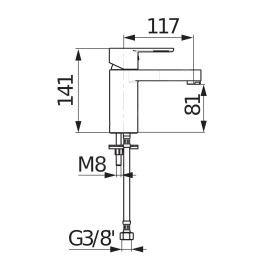 Jika Mio-N - Mitigeur de lavabo, chrome H3111V10041101