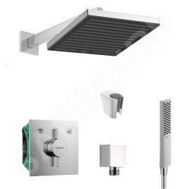 SANITINO - Set de douche avec mitigeur et corps encastré hansgrohe, accessoires kielle, chrome SANI21HHK001