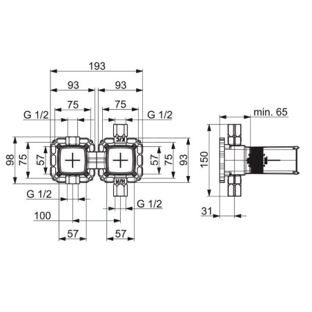 Hansa Matrix - Corps d’encastrement DN15 44010100