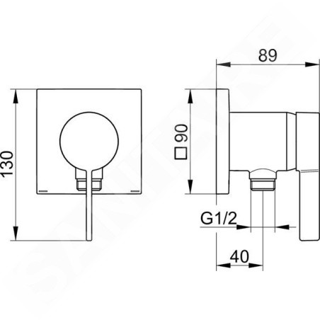 Keuco IXMO - Mitigeur de douche encastré, noir mat 59552379502