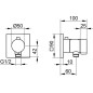 Keuco IXMO - Mitigeur thermostatique encastré, avec raccordement de douche, noir mat 59554370002