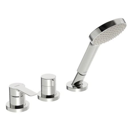 Hansa Ligna - Mitigeur pour montage sur bord de baignoire, installation 3 trous, chrome 06439473