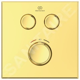 Ideal Standard CeraTherm Navigo - Mitigeur de douche thermostatique encastré pour 2 sorties, Brushed Gold A7302A2
