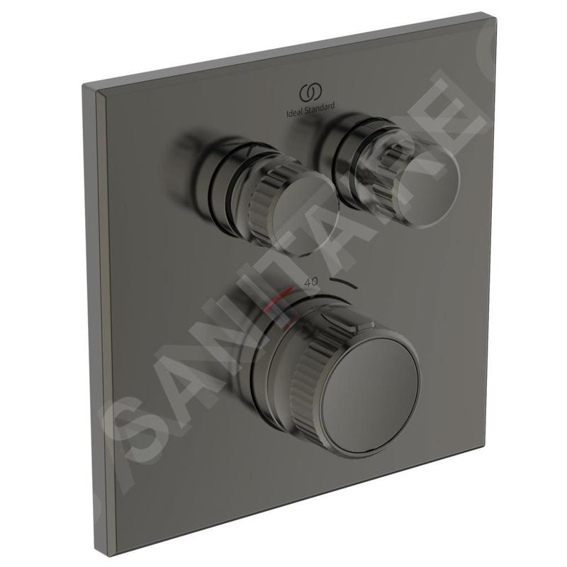 Ideal Standard CeraTherm Navigo - Mitigeur de douche thermostatique encastré pour 2 sorties, Magnetic Grey A7302A5
