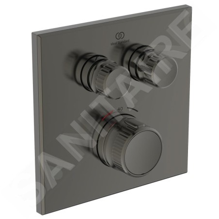 Ideal Standard CeraTherm Navigo - Mitigeur de douche thermostatique encastré pour 2 sorties, Magnetic Grey A7302A5