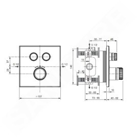 Ideal Standard CeraTherm Navigo - Mitigeur de douche thermostatique encastré pour 2 sorties, Magnetic Grey A7302A5