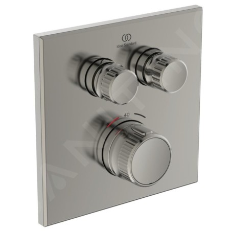 Ideal Standard CeraTherm Navigo - Mitigeur de douche thermostatique encastré pour 2 sorties, Silver Storm A7302GN