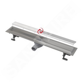 Alcadrain Douchegoten - Bac à douche Double Fit and Go 750 mm, grille incluse, acier inoxydable APZ13-DOUBLE9-750