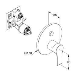 Kludi Zenta SL - Mitigeur encastré pour 2 sorties, chrome 486590565