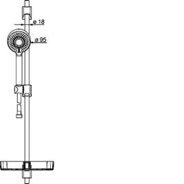 Hansa Basicjet - Colonne de douche avec barre 720 mm, chrome 44780133