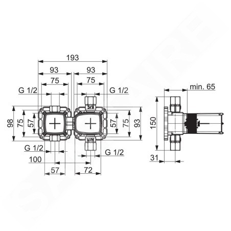 Hansa Matrix - Corps d'encastrement 44030100