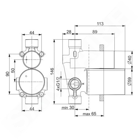 Hansa Vario - Corps d’encastrement pour mitigeur 50000900