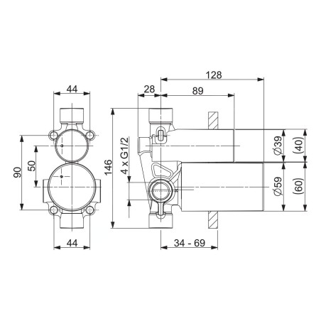 Hansa Vario - Corps d’encastrement pour mitigeur 50010900