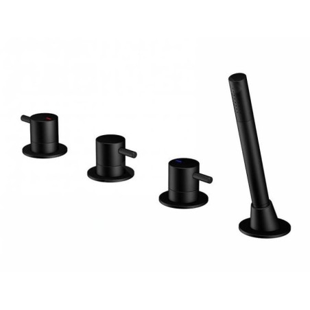 Steinberg 100 - Mitigeur sur le bord de baignoire, installation 4 trous, noir mat 100 2480 S