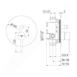 Steinberg 260 - Mitigeur encastré pour 2 appareils, chrome 260 2103 3
