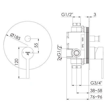 Steinberg 260 - Mitigeur encastré pour 2 appareils, noir mat 260 2103 3 S