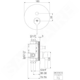 Steinberg 280 - Mitigeur encastré pour 2 appareils, noir mat 280 2103 3 S