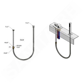 Sapho Set - Set de flexibles de douches extractibles de baignoire, chrome FLE18