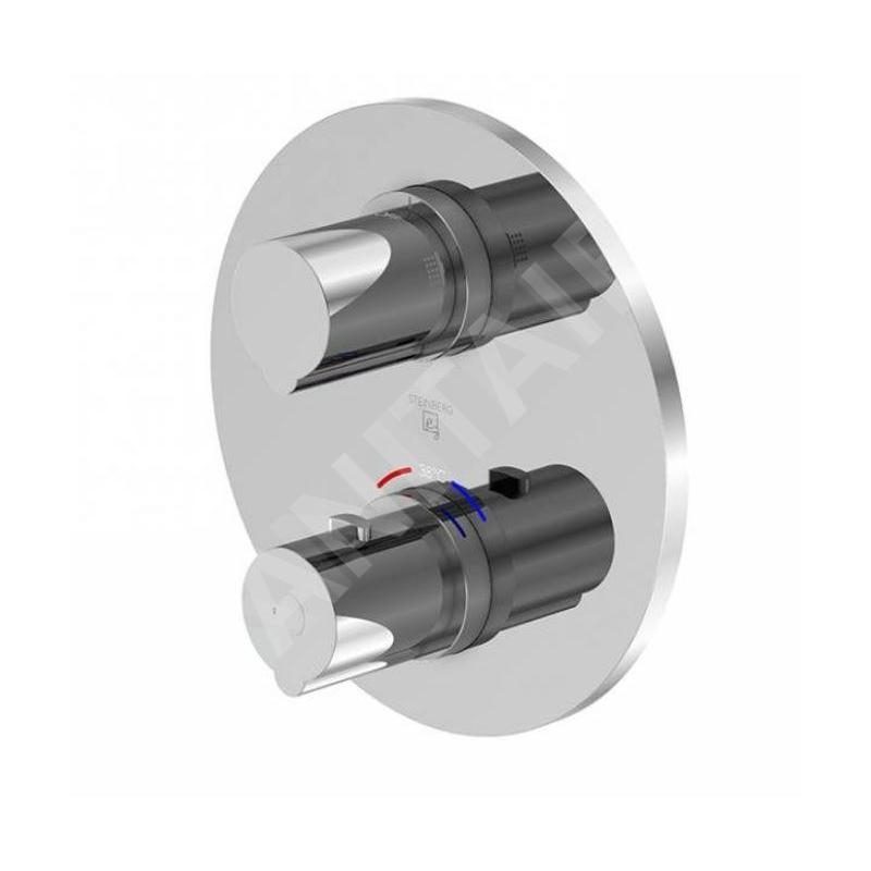 Steinberg 100 - Mitigeur thermostatique encastré pour 2 appareils, chrome 100 4133 3