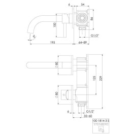 Steinberg 100 - Mitigeur de lavabo encastré, installation 2 trous, or rose 100 1814 3 RG