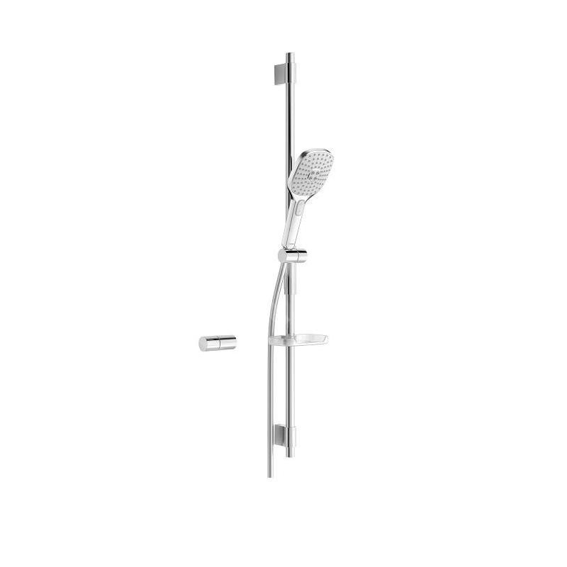 Hansa Activejet - Set de douche avec flexible, barre et douchette, 3 jets, chrome 84370230