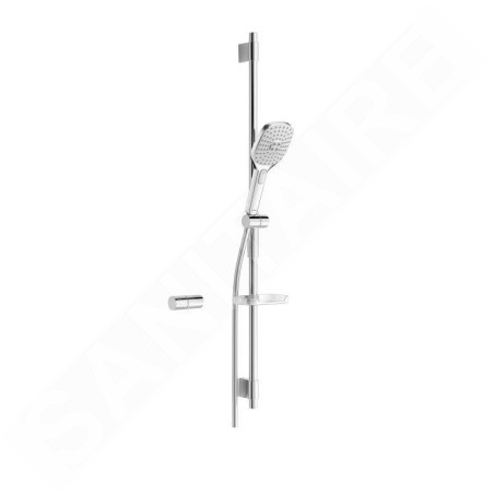 Hansa Activejet - Set de douche avec flexible, barre et douchette, 3 jets, chrome 84370230