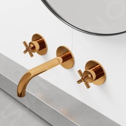 Steinberg 250 - Mitigeur de lavabo encastré, installation 3 trous, avec corps, or rose 250 1902 RG