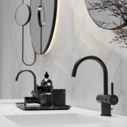 Steinberg 100 - Mitigeur de lavabo avec vidage, noir mat 100 1500 S