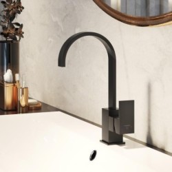 Steinberg 135 - Mitigeur de lavabo avec vidage, noir mat 135 1501 S