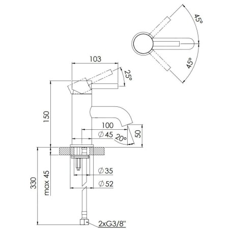 Steinberg 100 - Mitigeur de lavabo, chrome 100 1010