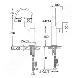 Steinberg 135 - Mitigeur de lavabo, chrome 135 1551