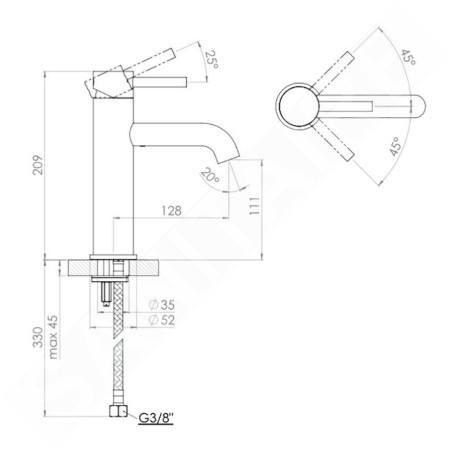Steinberg 100 - Mitigeur de lavabo, noir mat 100 1750 S